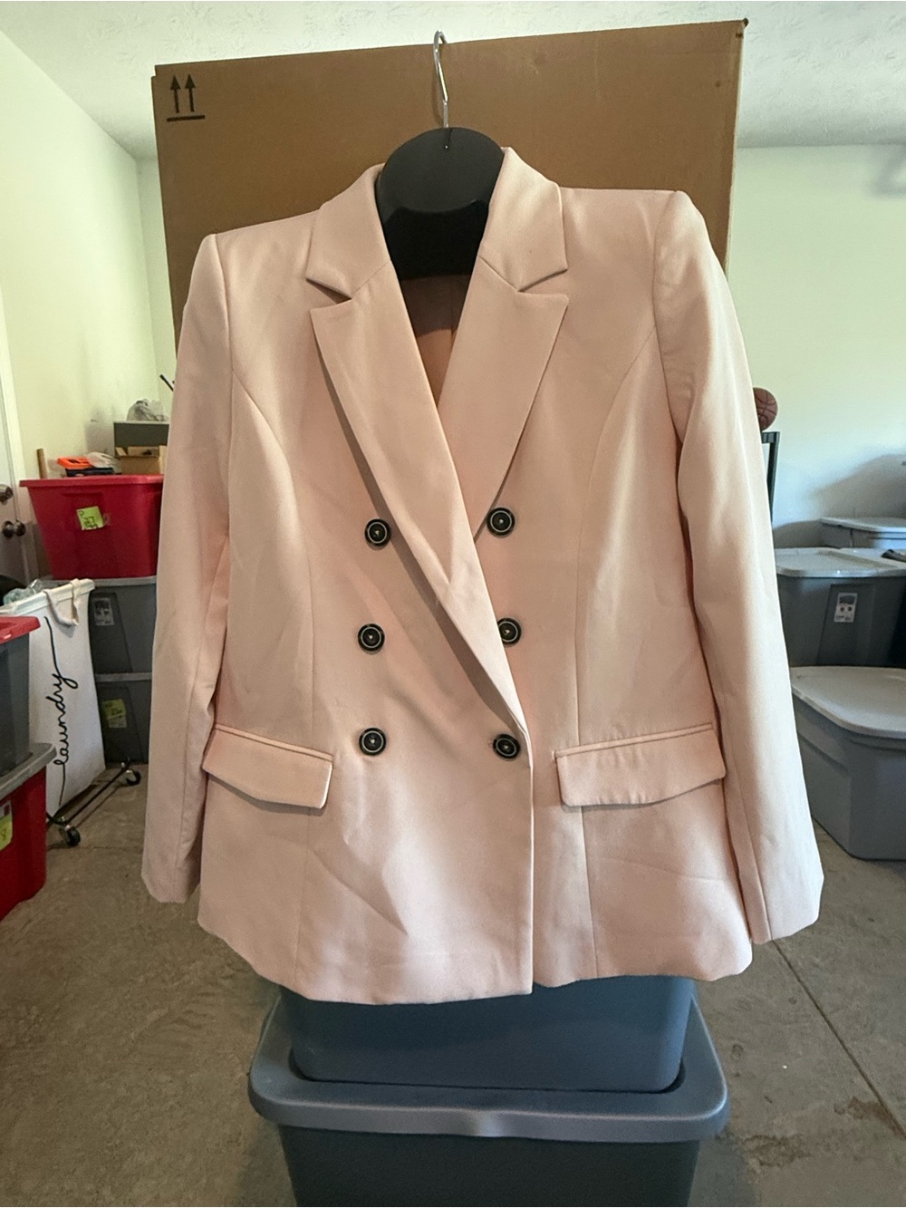 Women's Double-Breasted Pink Blazer Jacket p72